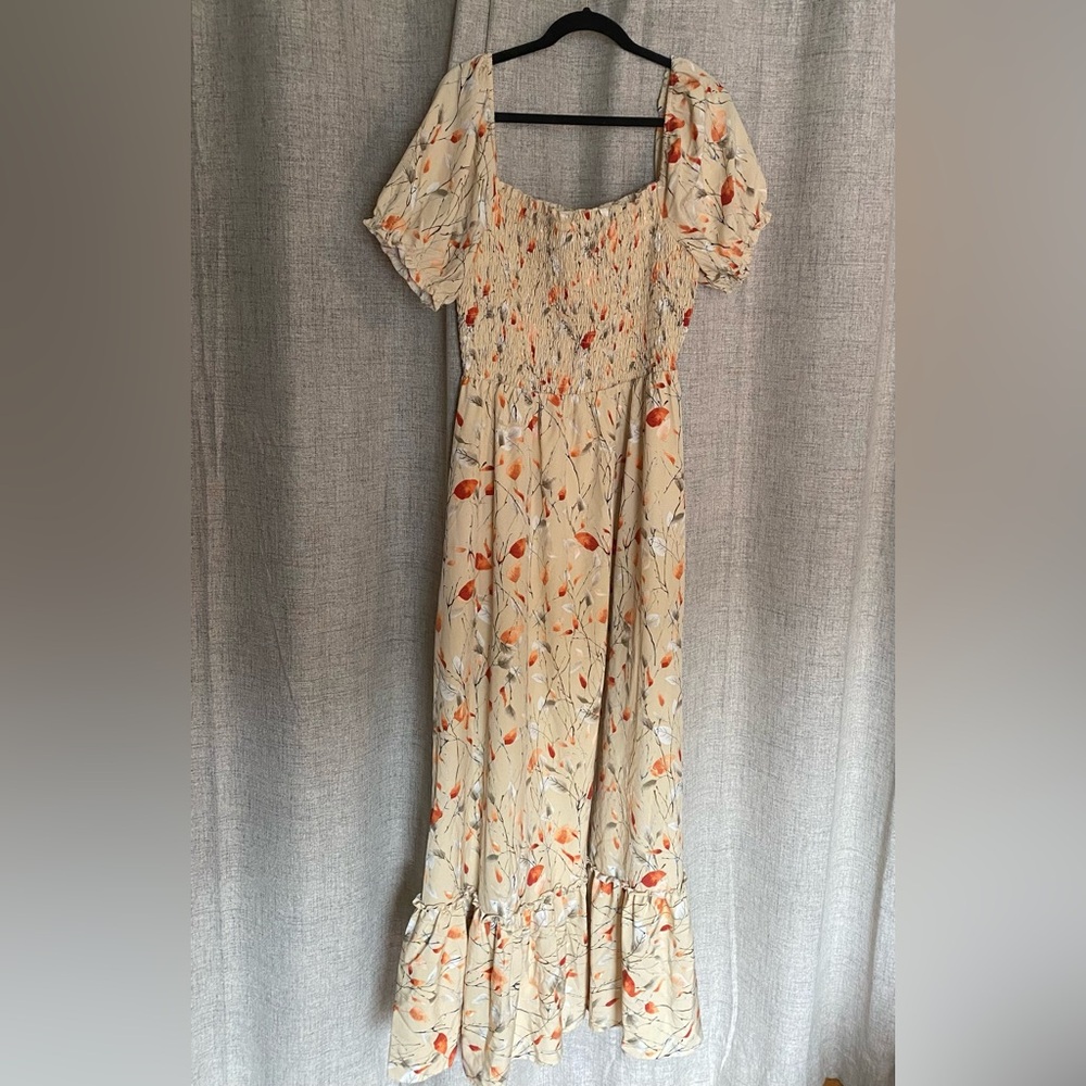 Baltic Born Floral Cream and Orange Maxi Dress